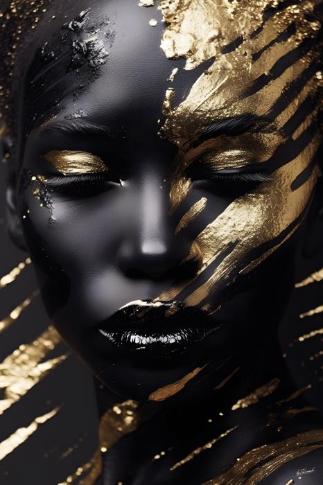 Glasschilderij vrouw goud 80x120 cm