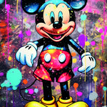 Glasschilderij Kleurrijke muis stripfiguur disney 80x120 cm