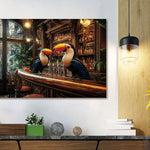 Glasschilderij Toekans vogels op de bar 120x80 cm