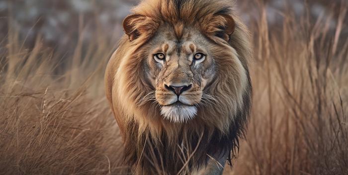 Glasschilderij leeuw Savanne 160x80 cm