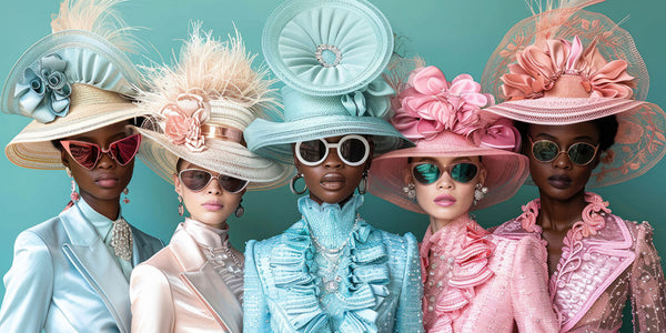 Glasschilderij Fashion dames roze/blauw 160x80 cm