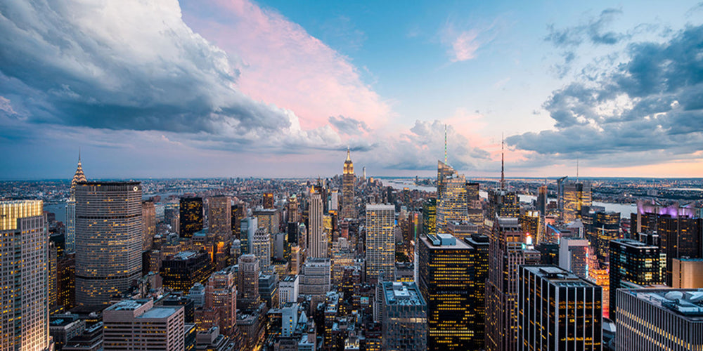 Glasschilderij grote stad Manhattan 160x80 cm