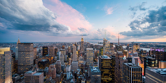 Glasschilderij grote stad Manhattan 160x80 cm