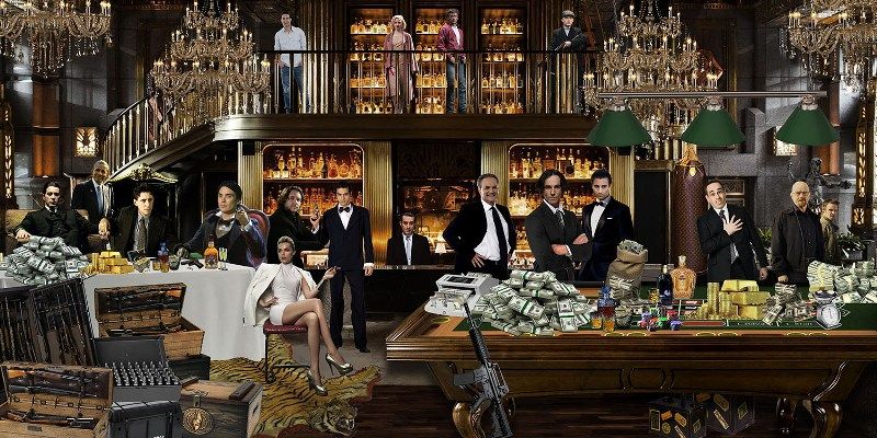 Glasschilderij filmsterren in casino V2 160x80 cm