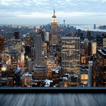 Glasschilderij grote stad Manhattan skyline 160x80 cm