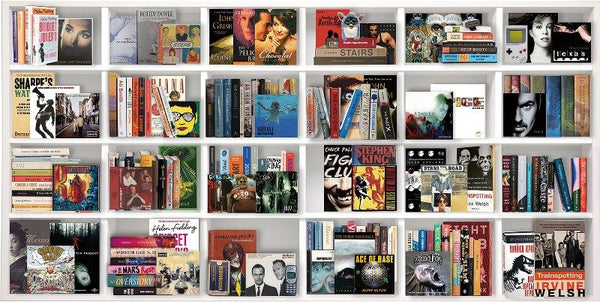 Glasschilderij boekenkast fashion boeken met uniek 3D reliëf 160x80 cm