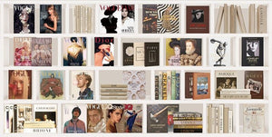 Glasschilderij boekenkast fashion merken met uniek 3D reliëf 160x80 cm