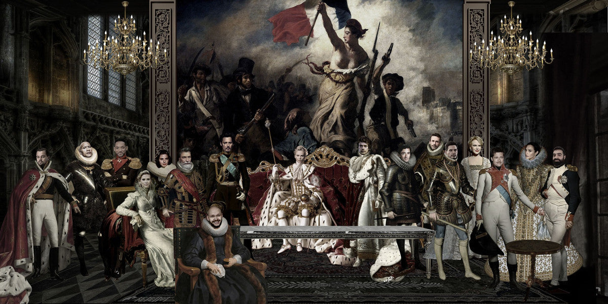 Glasschilderij Maffia/ ridderzaal middeleeuwen 160x80 cm van Ter Halle