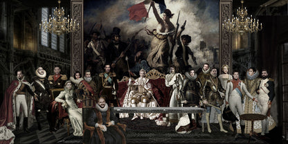 Glasschilderij Maffia/ ridderzaal middeleeuwen 160x80 cm van Ter Halle