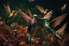 Glasschilderij Kolibries in kleur - 160x110 cm