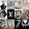 Glasschilderij fashion merken Gucci/Louis Vuitton/Chanel/Prada 3D 120x120cm