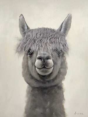 Aaibaar Olieverfschilderij met imitatiebond lama 75x100 cm