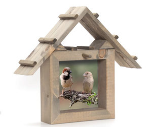 Vogelvoederlijst peanut small (36x32 cm) - Twee mussen op tak