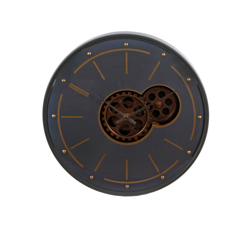 Radar Wandklok klein bol Grijs/Goud metaal "Dani''  Ø 39 cm (Magazijn sale)