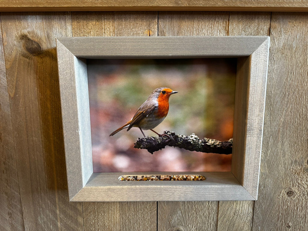 Feedy vogelvoederlijst small - Roodborst op tak (31 x 25 cm)