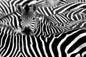 Glasschilderij kudde zebra`s 120x80 cm