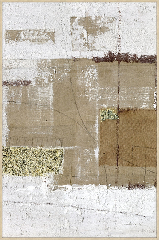 Canvas schilderij Handgeschilderd met lijst  'Snowy field' 80x120 cm (Magazijn sale)
