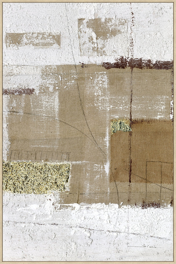 Canvas schilderij Handgeschilderd met lijst  'Snowy field' 80x120 cm (Magazijn sale)