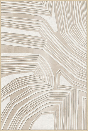 Canvas schilderij Handgeschilderd met lijst  'Witte strepen' 80x120 cm (Magazijn sale)
