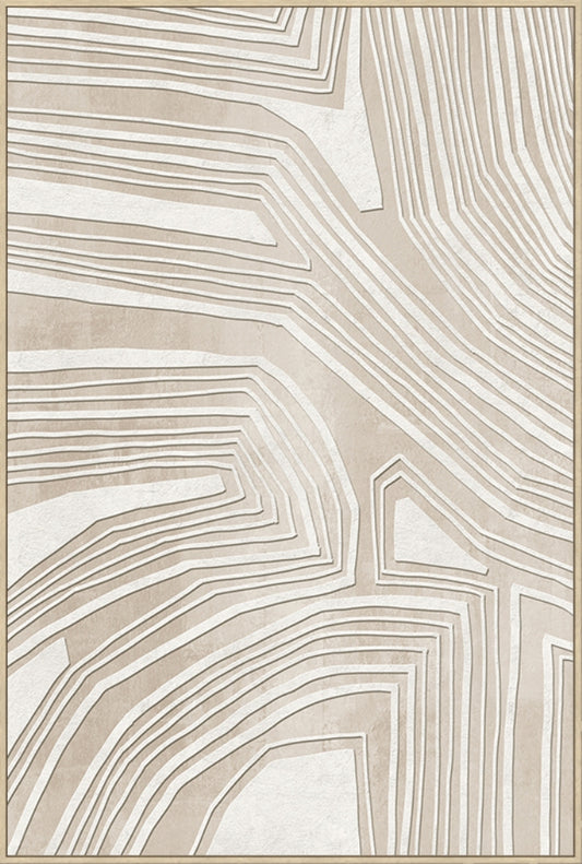 Canvas schilderij Handgeschilderd met lijst  'Witte strepen' 80x120 cm (Magazijn sale)