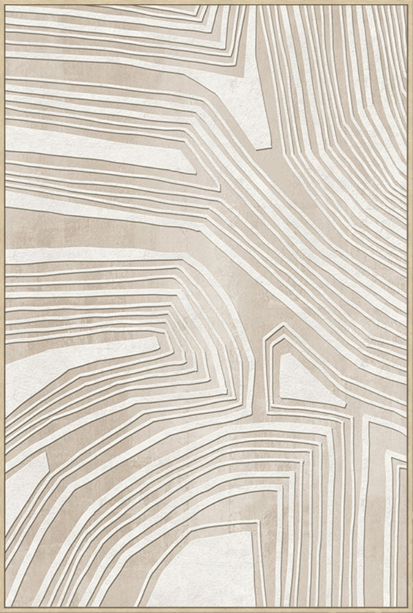 Canvas schilderij Handgeschilderd met lijst  'Witte strepen' 80x120 cm (Magazijn sale)