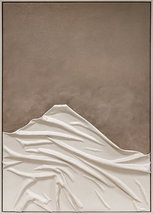 3D wanddecoratie olieverf met lijst 'Zand golven 2 ' 83x123 cm (Magazijn sale)