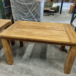 Eettafel teakhout robuust 140x90 cm met koplat (magazijn opruiming)