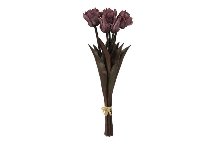 Boeket kunst tulpen - Kleur Donker Roze - 40 cm hoog