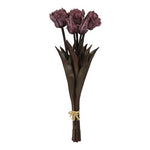 Boeket kunst tulpen - Kleur Donker Roze - 40 cm hoog