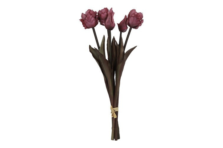 Boeket kunst tulpen - Kleur Fuchsia - 40 cm hoog