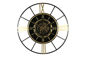 Ronde radar Wandklok Countryfield "Hezron'' XXL zwart/goud Ø 102 cm (Magazijn sale)