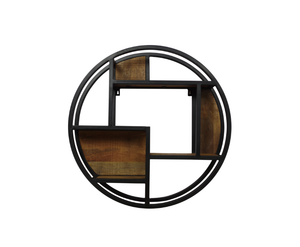 Wandrek Boaz mangohout/metaal rond 75 cm (Magazijn sale)
