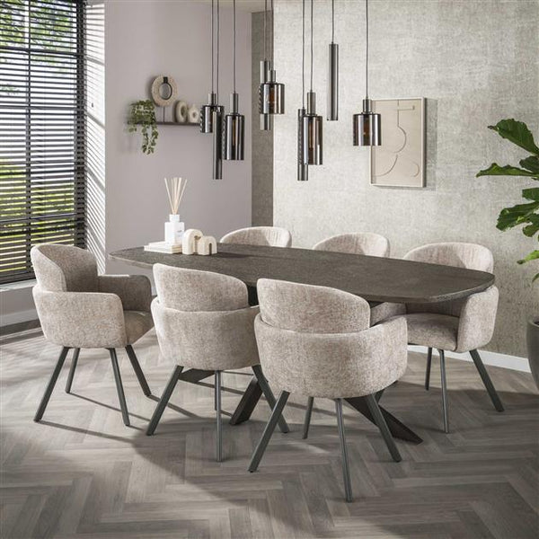 Eettafel Bronvik deens ovaal 215x105 cm / Brons liquid metal