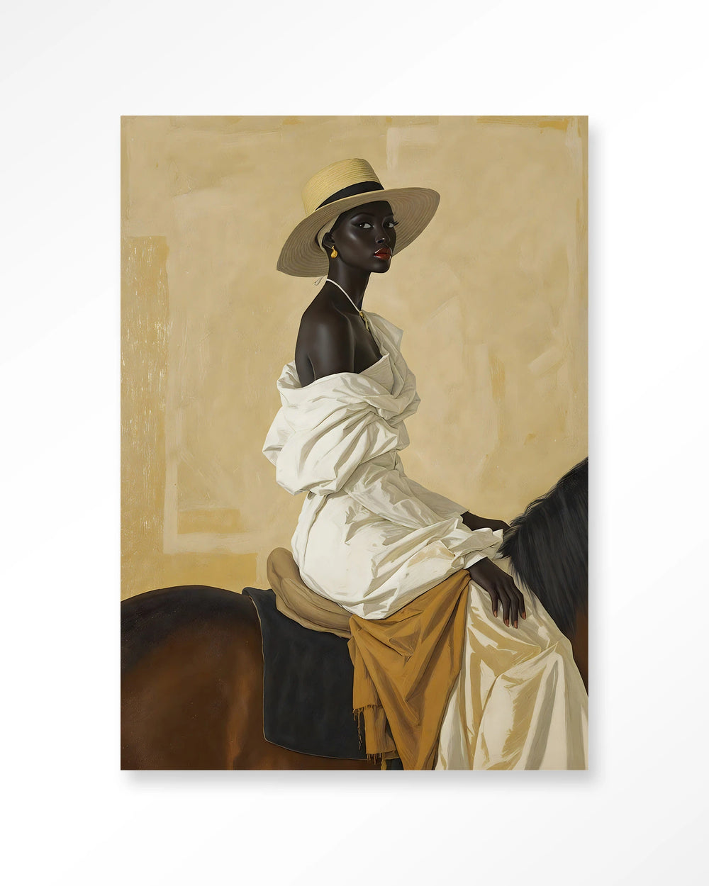 Glasschilderij Horseriding Lady - Urban Cotton