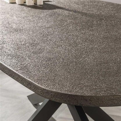 Eettafel Bronvik deens ovaal 180x90 cm / Brons liquid metal (Magazijn sale)