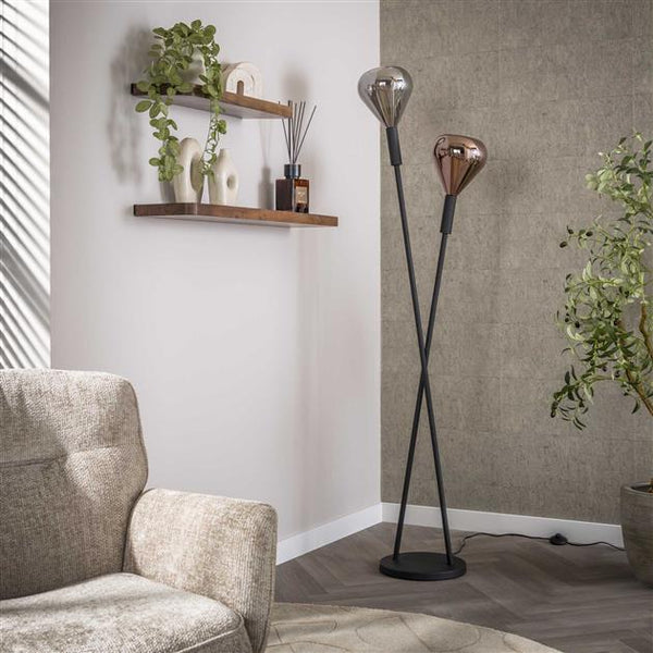 Vloerlamp Wings 2-lichts / Zwart