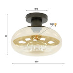 Plafondlamp Soll 1-lichts / Amber glas