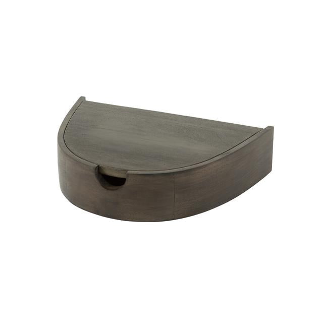Nachtkastje 1L halfrond zwevend / Massief acacia glaze brown van Idéco Design, foto 6
