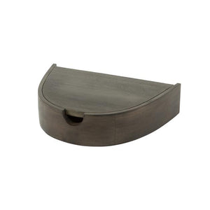 Nachtkastje 1L halfrond zwevend / Massief acacia glaze brown