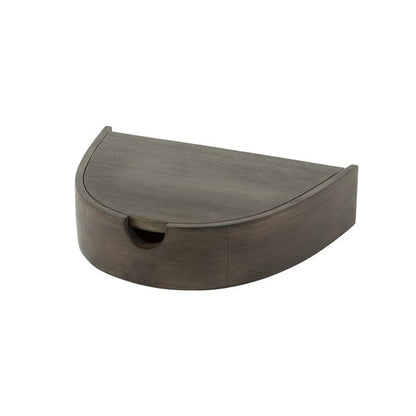 Nachtkastje 1L halfrond zwevend / Massief acacia glaze brown van Idéco Design, foto 6