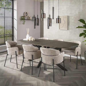 Eettafel Bronvik deens ovaal 215x105 cm / Brons liquid metal