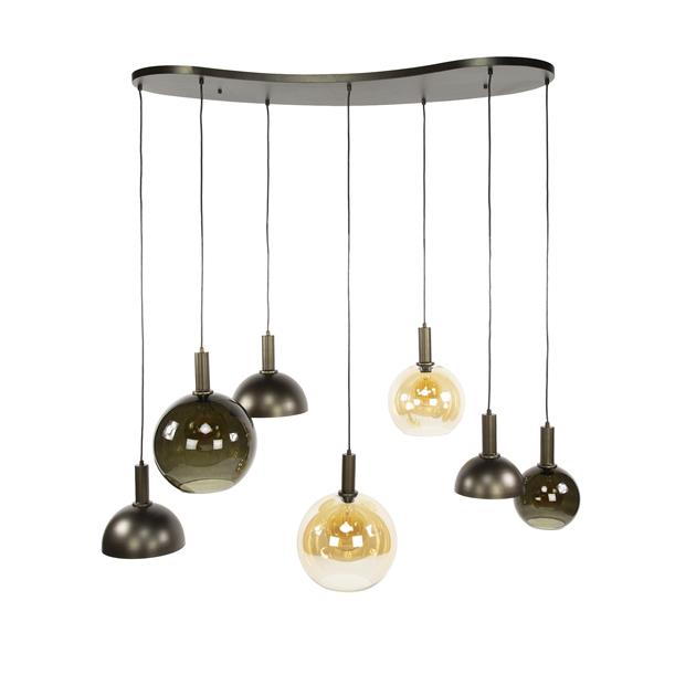 Hanglamp Cluster 4+3-lichts / Sienna bruin