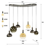 Hanglamp Cluster 4+3-lichts / Sienna bruin