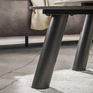 Salontafel Twin log set van 2 stuks / Ceramic 3D Travertine Multi Colour