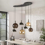 Hanglamp Cluster 4+3-lichts / Sienna bruin