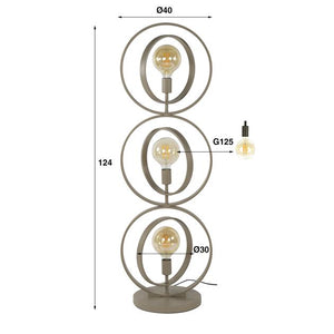 Vloerlamp Turn Around 3-lichts / Beige