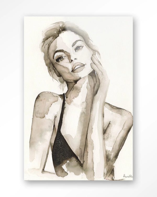 Glasschilderij A Woman's Face - Urban Cotton