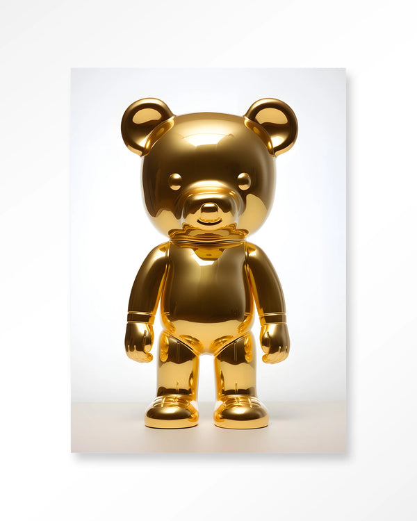 Glasschilderij Golden Teddybear - Urban Cotton