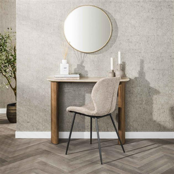 Kaptafel/bureau Romano curvo / Ceramic Travertine