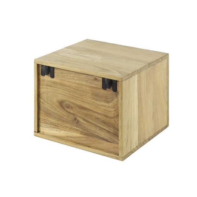 Nachtkastje 1L block zwevend / Massief acacia naturel van Idéco Design, foto 7